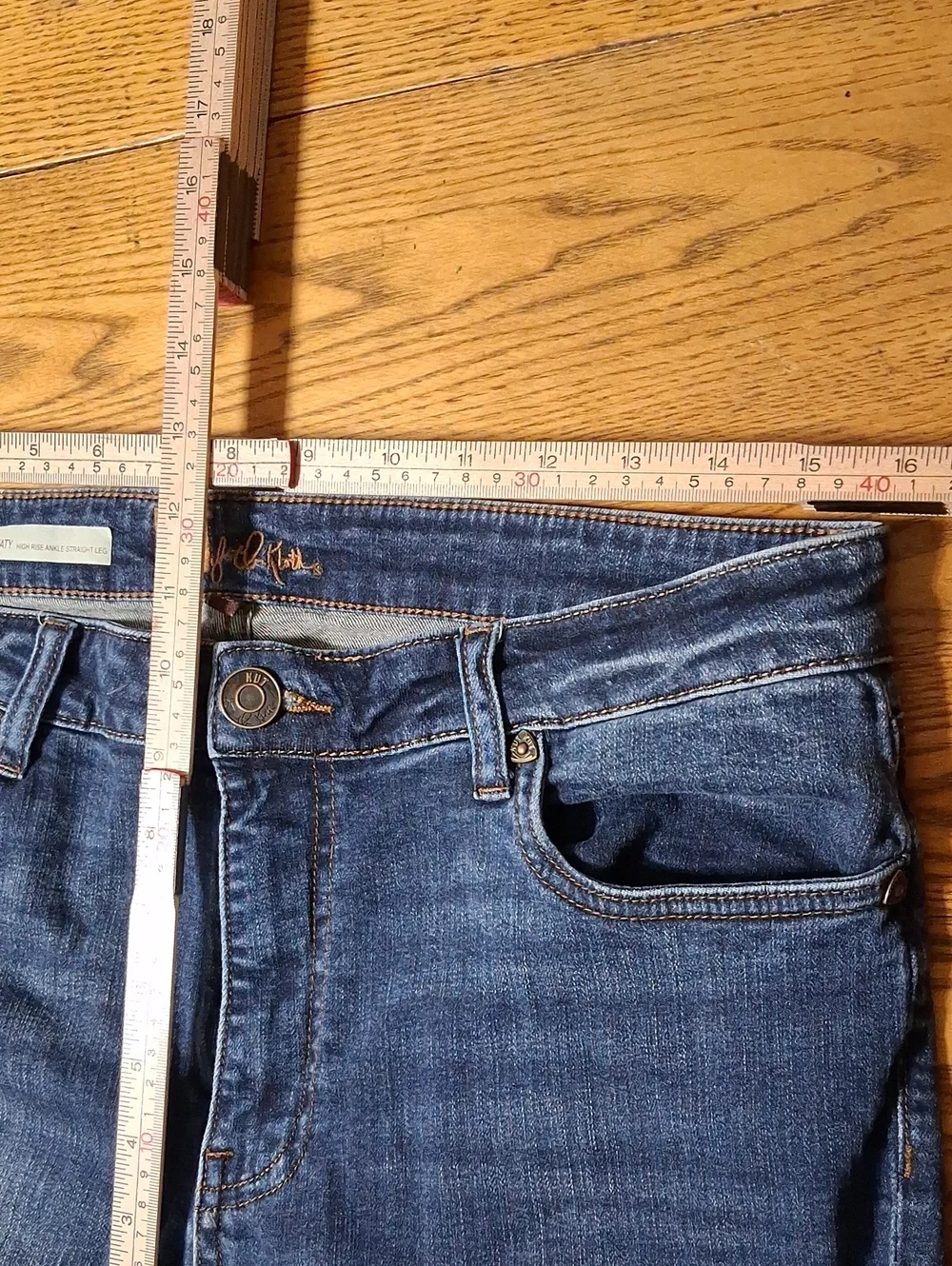 KUT FROM THE KLOTH Jeans Womens 10 BLUE Katy Ankle Straight Leg Preowned Denim